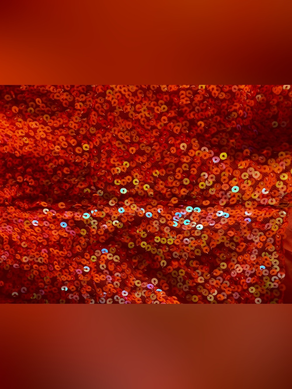 Crystal Doll Glamorous One Shoulder Sequin Evening Gown Orange Size US 0 - Picture 12 of 12